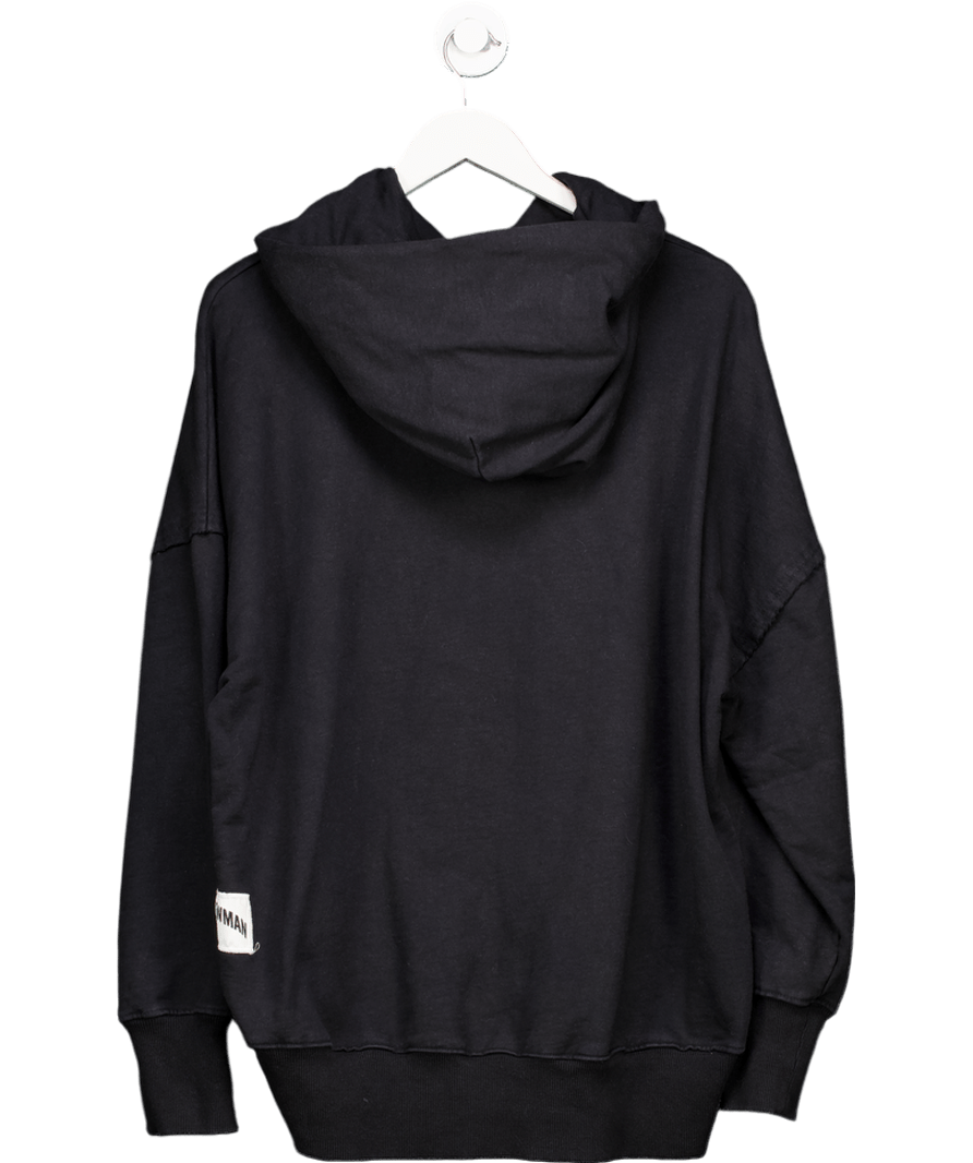 MASON NEWMAN Black Oversized Slogan Hoodie UK M - Reliked