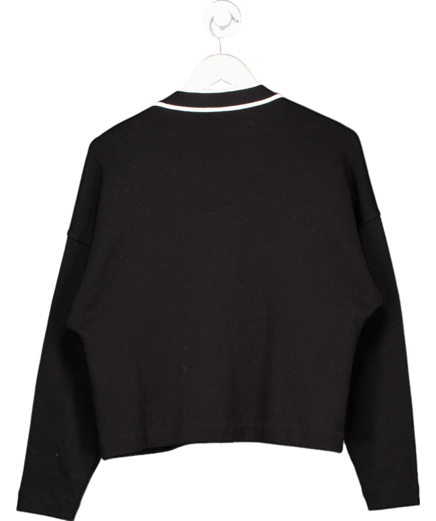 Massimo Dutti 100% Cotton Black & White V - neck Cardigan UK XS - Reliked