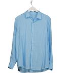 Massimo Dutti 100% Linen Bay Blue Shirt UK L - Reliked
