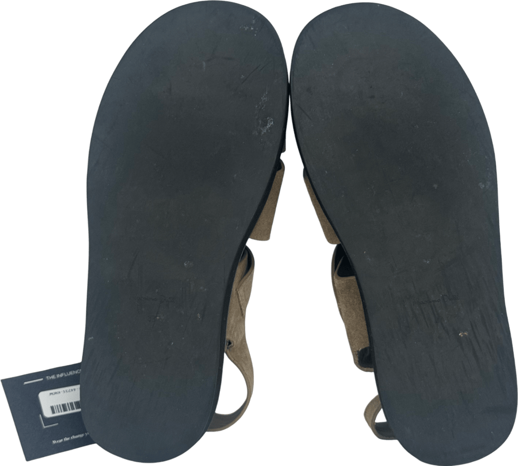 Massimo Dutti Beige Split Leather Cage Sandals UK 4 EU 37 👠 - Reliked