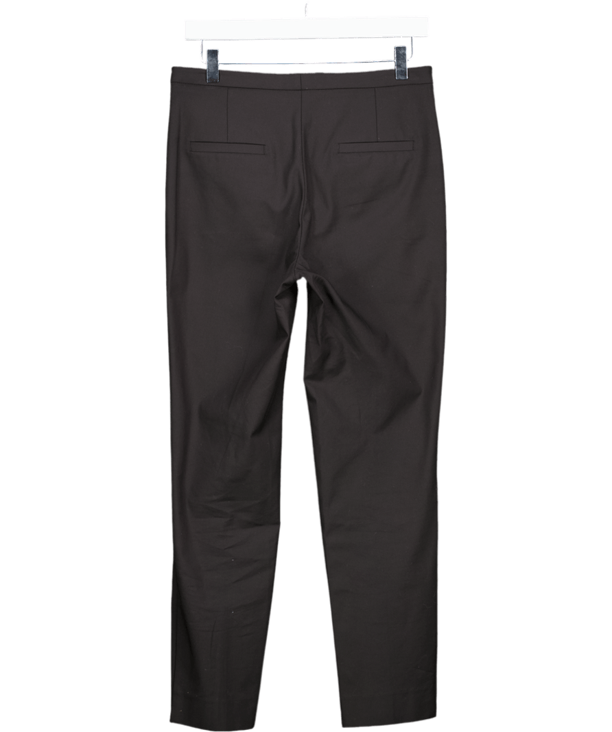 Massimo Dutti Black Straight - leg Cotton Blend Trousers UK 8 - Reliked