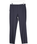 Massimo Dutti Blue Cotton And Linen Blend Tapered Fit Trousers UK 8 - Reliked
