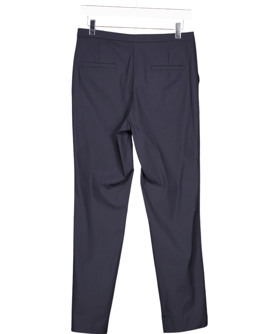 Massimo Dutti Blue Cotton And Linen Blend Tapered Fit Trousers UK 8 - Reliked