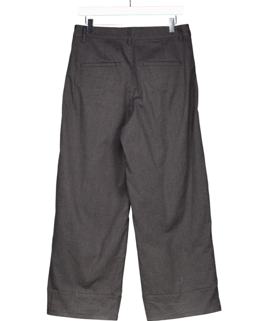 Massimo Dutti Grey Wool Blend Trousers With Double Darts UK 8 - Reliked