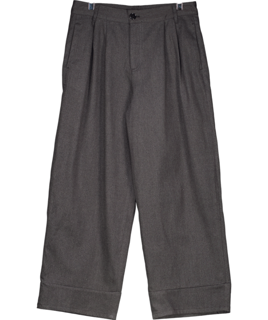 Massimo Dutti Grey Wool Blend Trousers With Double Darts UK 8 - Reliked