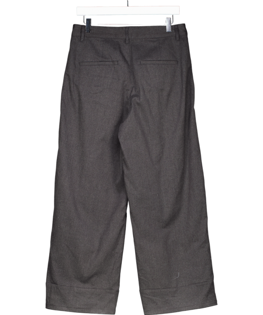 Massimo Dutti Grey Wool Blend Trousers With Double Darts UK 8 - Reliked
