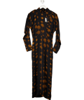 Massimo Dutti Long Spot Print Dress In Brown UK 8 - Reliked