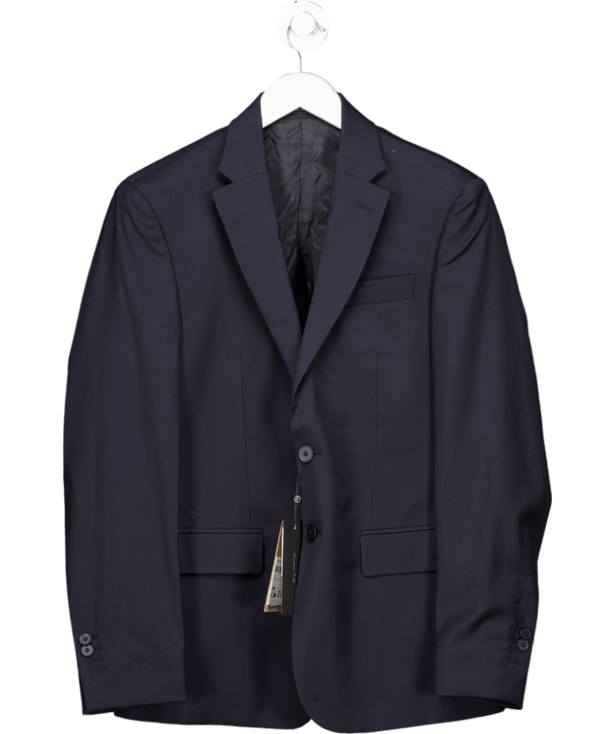 Massimo Dutti Navy Blue 100% Wool Suit Blazer UK 36" CHEST - Reliked