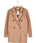 MaxMara Beige Cashmere / Wool Micio Double - breasted Cable - knit Cardigan Jacket UK XS - Reliked