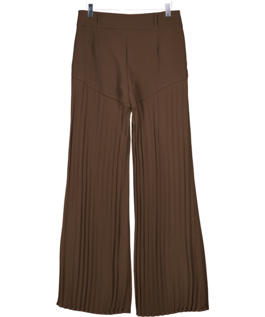 MAYA MARIELL Chocolate Brown Prism Peated Trousers UK M - Reliked