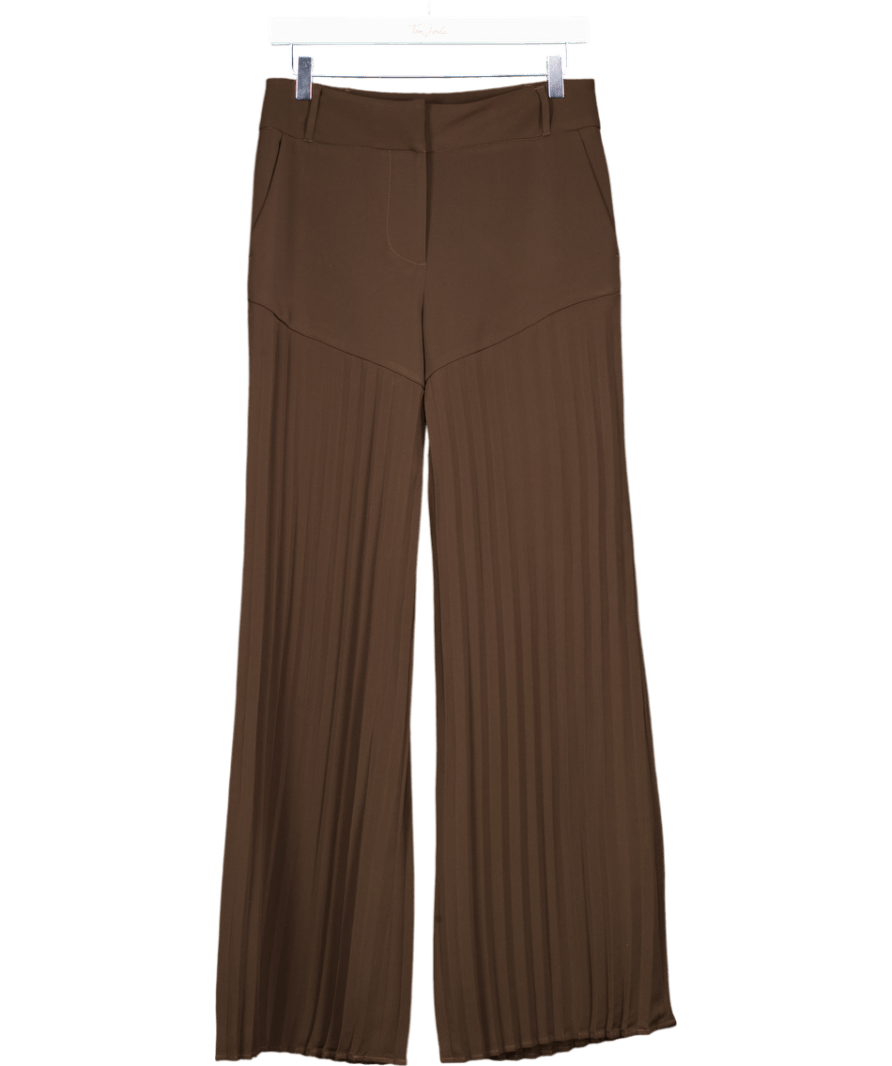 MAYA MARIELL Chocolate Brown Prism Peated Trousers UK M - Reliked