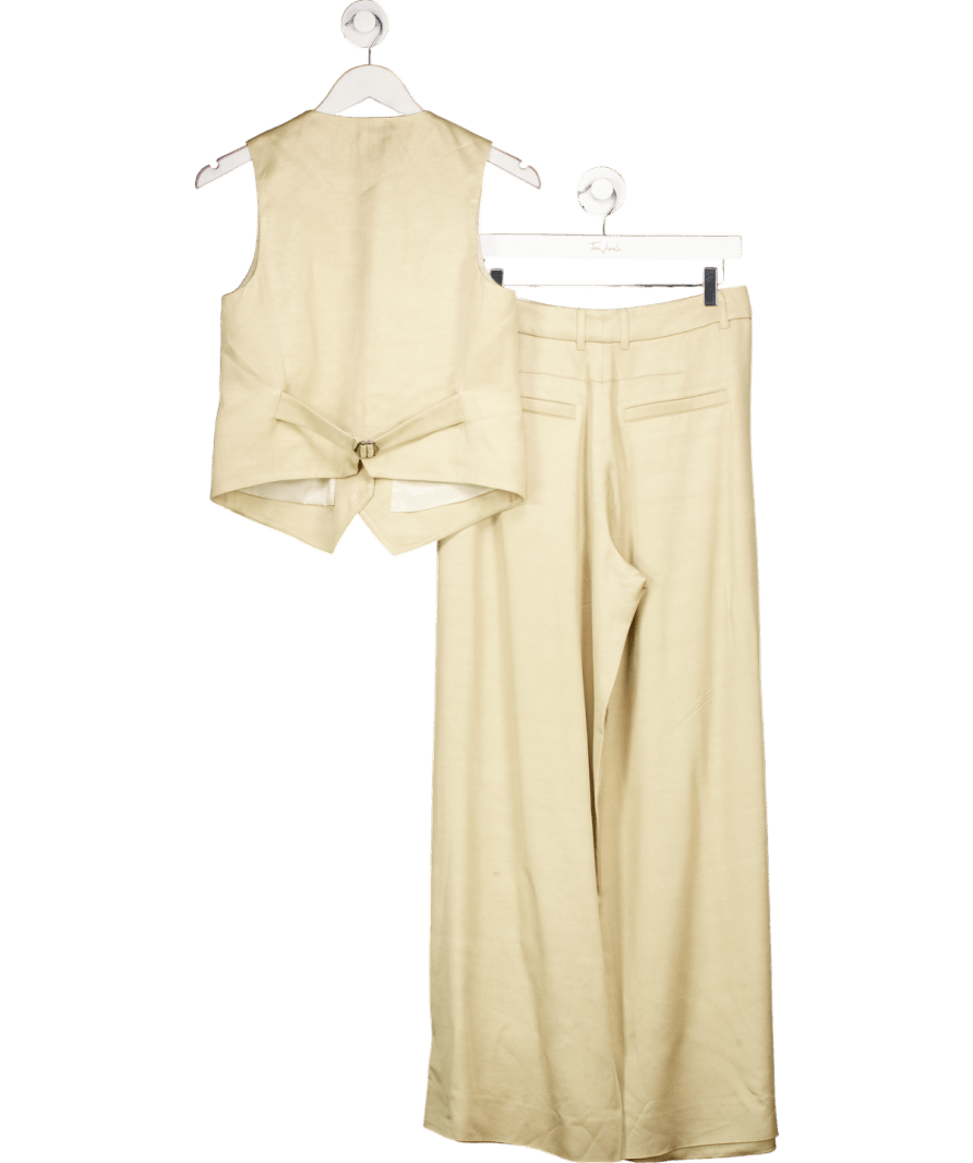 ME + EM Beige Elevated Metallic Waistcoat + Tailored Wide - leg Trouser UK 10 - Reliked