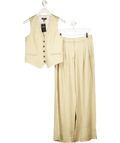 ME + EM Beige Elevated Metallic Waistcoat + Tailored Wide - leg Trouser UK 10 - Reliked