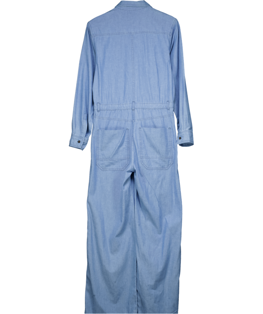 ME + EM Blue Lightweight Non - stretch Denim Jumpsuit UK 8 - Reliked