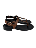 ME + EM Brown Tan Full Grain Leather Flat Sandals UK 5 EU 38 👠 - Reliked