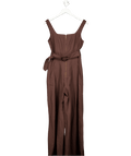 ME + EM Brown The Event Ready Tailored Jumpsuit + Belt Italian Linen + Cotton Blend UK 6 - Reliked