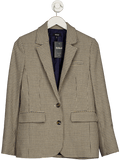 ME + EM Cream Classic Wool Houndstooth Blazer - Cream/black/olive UK 8 - Reliked
