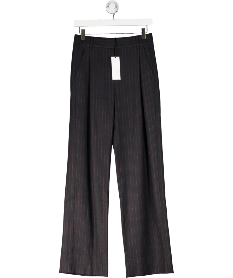 ME + EM Navy Blue Flannel Pinstripe Trouser UK 6 - Reliked