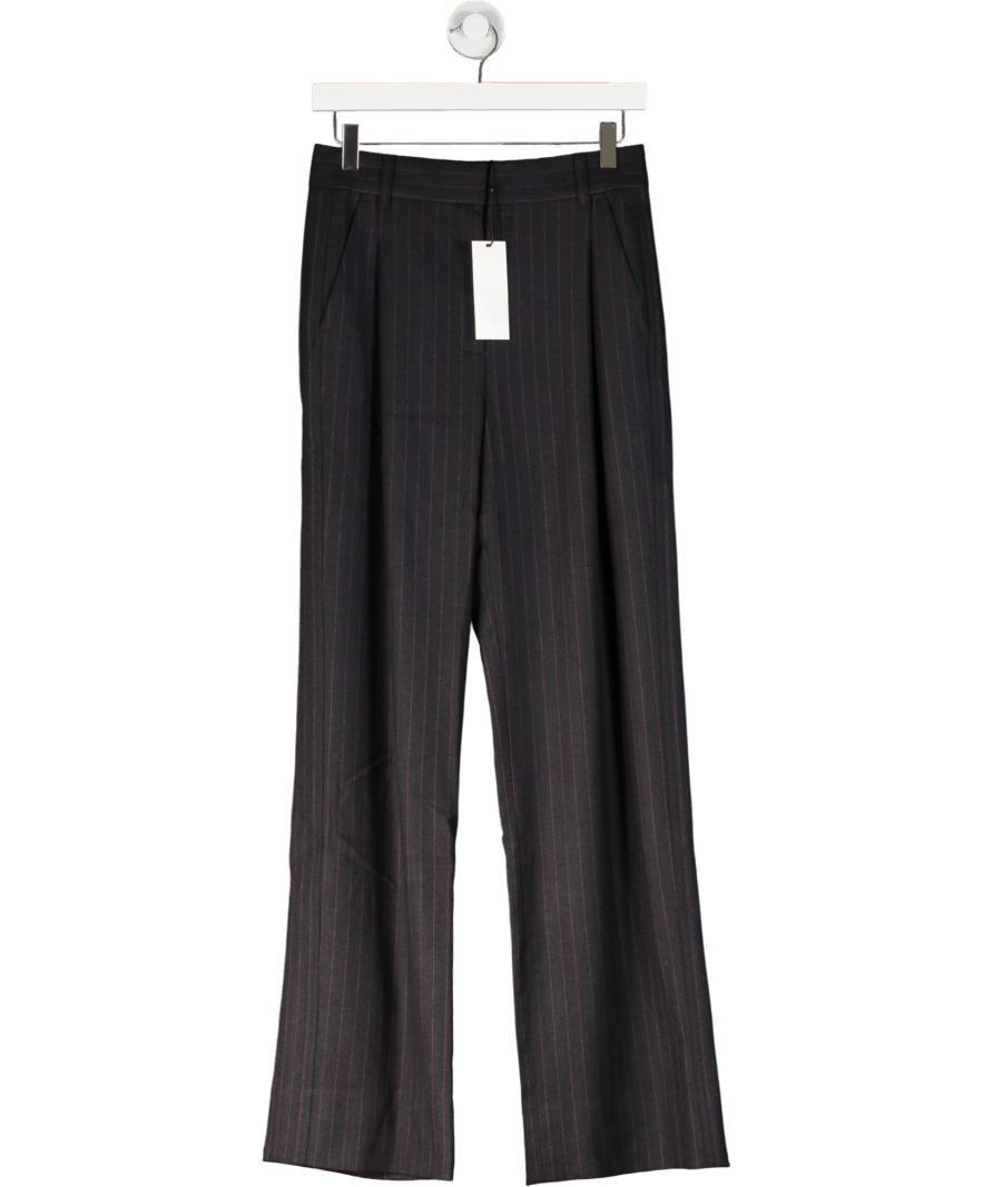 ME + EM Navy Blue Flannel Pinstripe Trouser UK 8 - Reliked