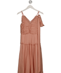 Me + Em Pink Textured Sleeveless Silk Maxi Dress UK S - Reliked
