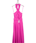 ME + EM Ultra Pink Super Wide Leg Halterneck Jumpsuit + Belt UK 6 - Reliked