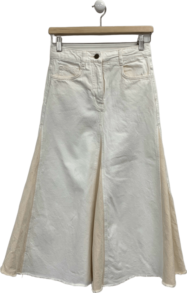 ME + EM White Contrast Cotton skirt UK 6 - Reliked