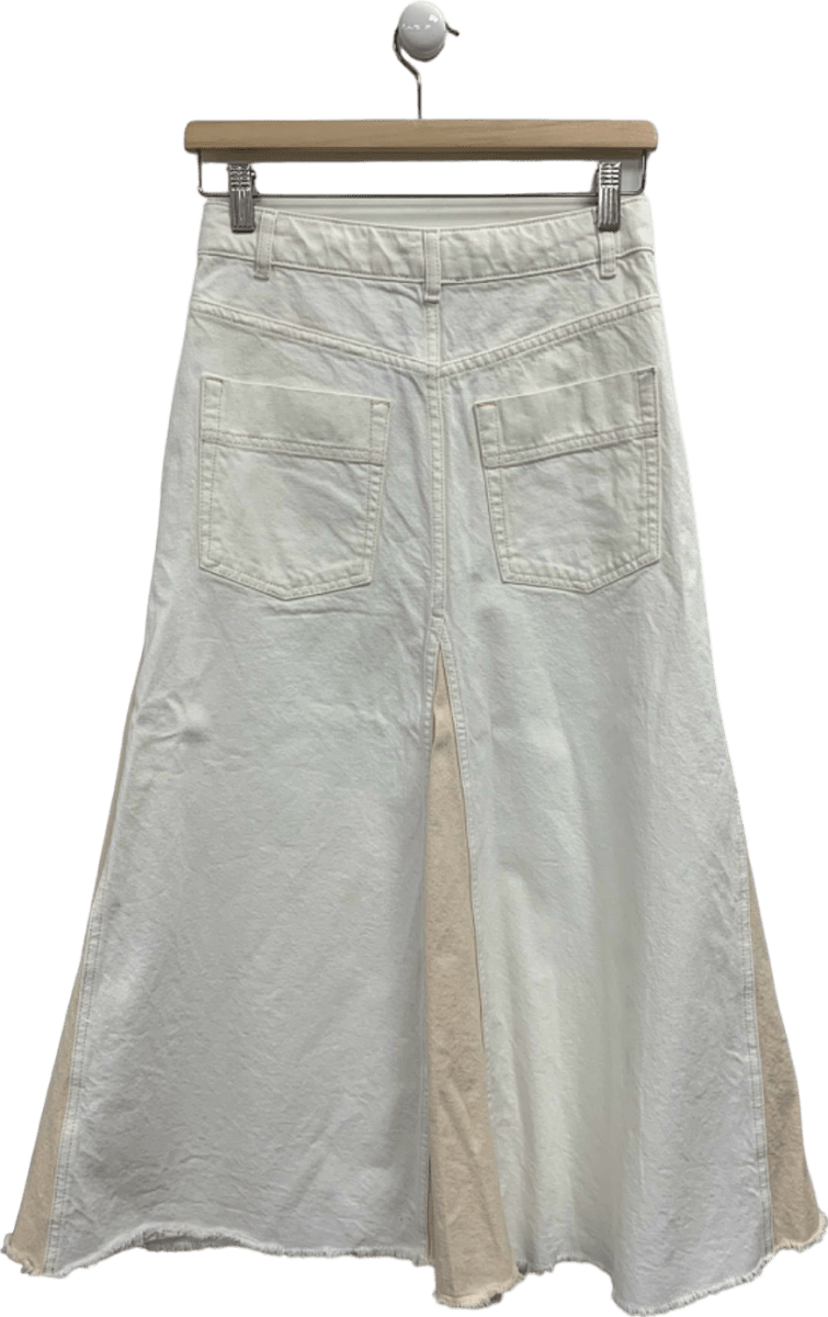 ME + EM White Contrast Cotton skirt UK 6 - Reliked