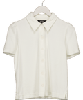 ME + EM White Towelling Short - sleeve Shirt UK 8 - Reliked