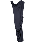 Me & Thee Navy Blue Draped Midi Dress UK 10 - Reliked