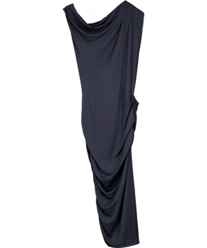 Me & Thee Navy Blue Draped Midi Dress UK 10