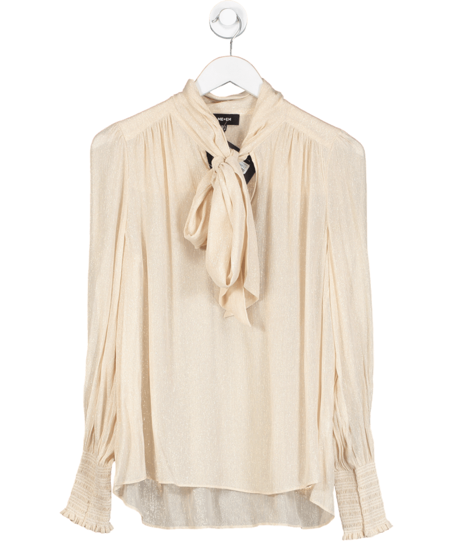 ME+EM Beige Pussybow Blouse UK 6 - Reliked