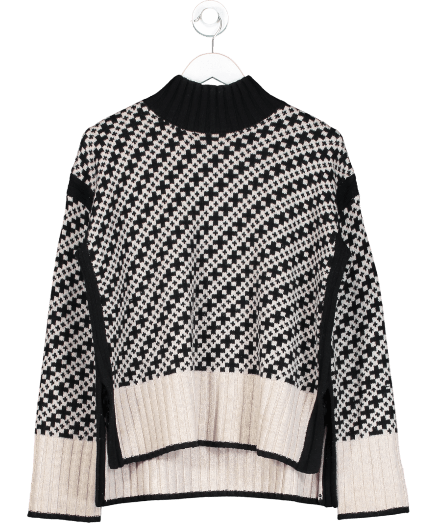 ME+EM Black Monochrome Wool Jumper UK S - Reliked