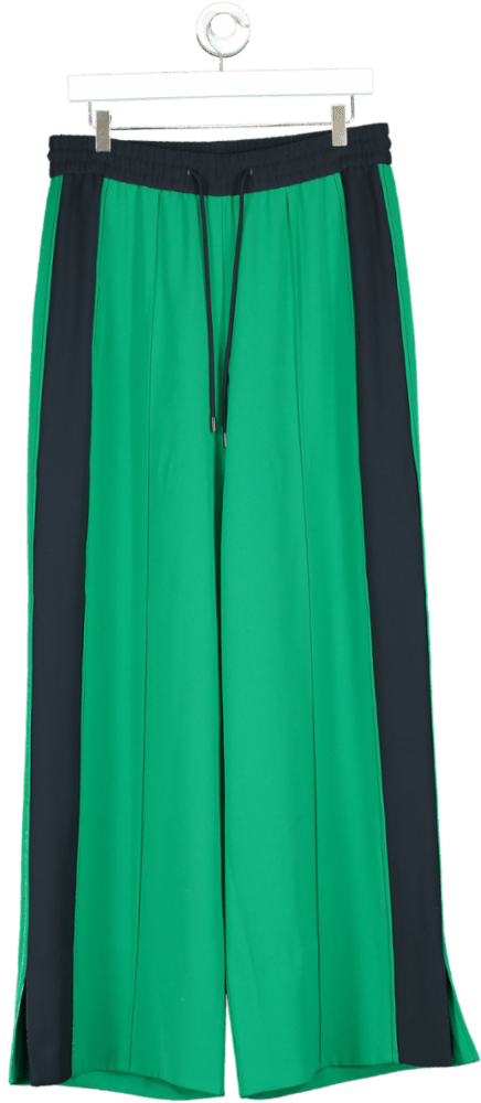 ME+EM Green / Navy Wide Leg Trousers UK 10 - Reliked