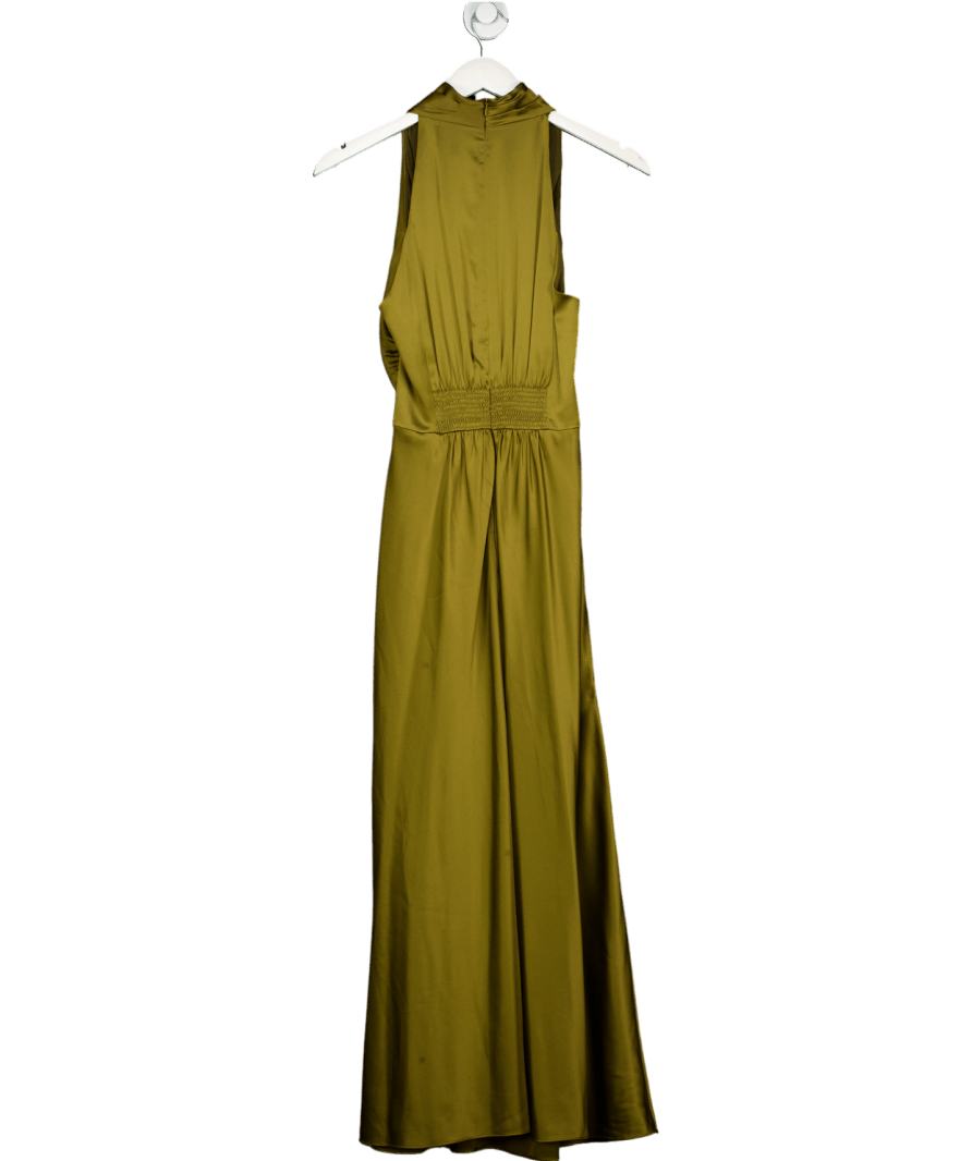 ME+EM Green Silk Draped Halterneck Maxi Dress UK 8 - Reliked