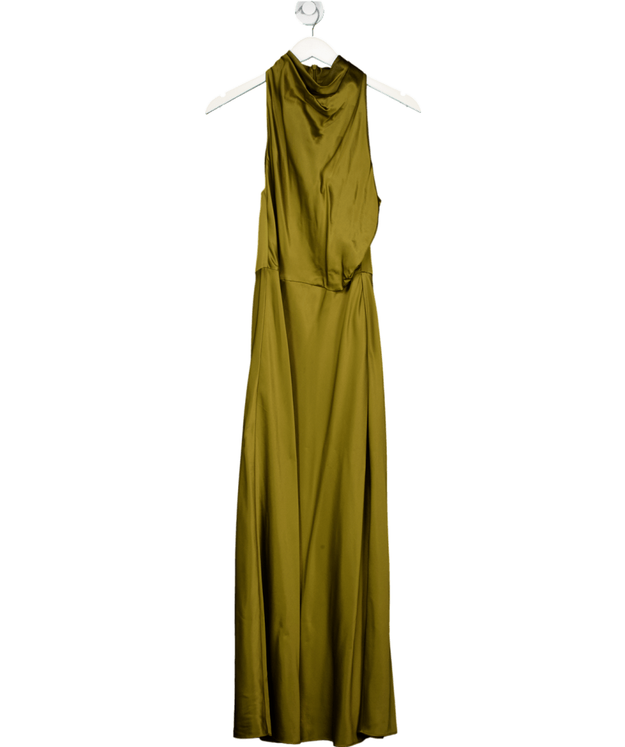 ME+EM Green Silk Draped Halterneck Maxi Dress UK 8 - Reliked
