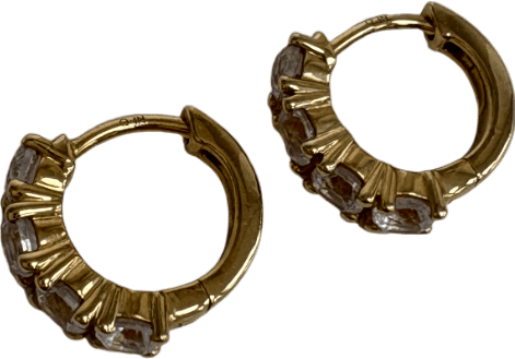 Mejuri 18k gold vermeil Lab Grown Sapphire Huggies - Reliked