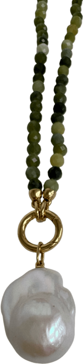 Mejuri 18k gold vermeil Olivia Beaded Necklace With Isabel Pearl Charm - Reliked