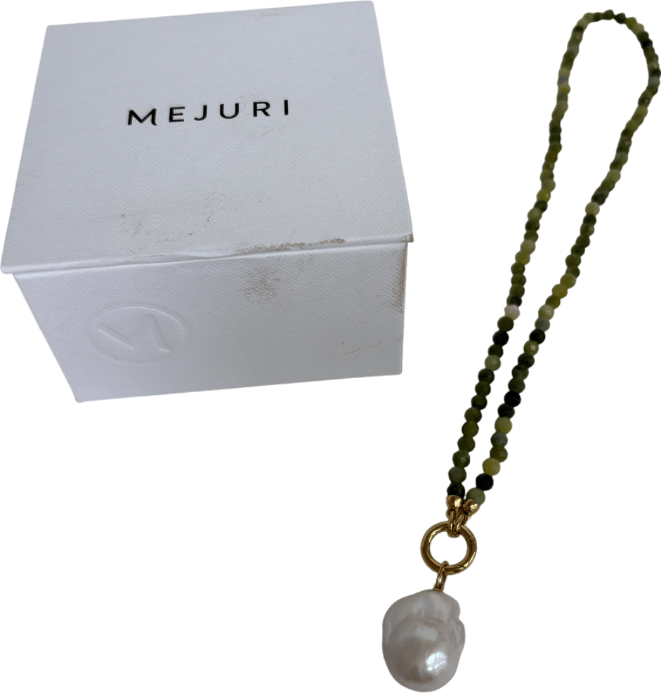 Mejuri 18k gold vermeil Olivia Beaded Necklace With Isabel Pearl Charm - Reliked