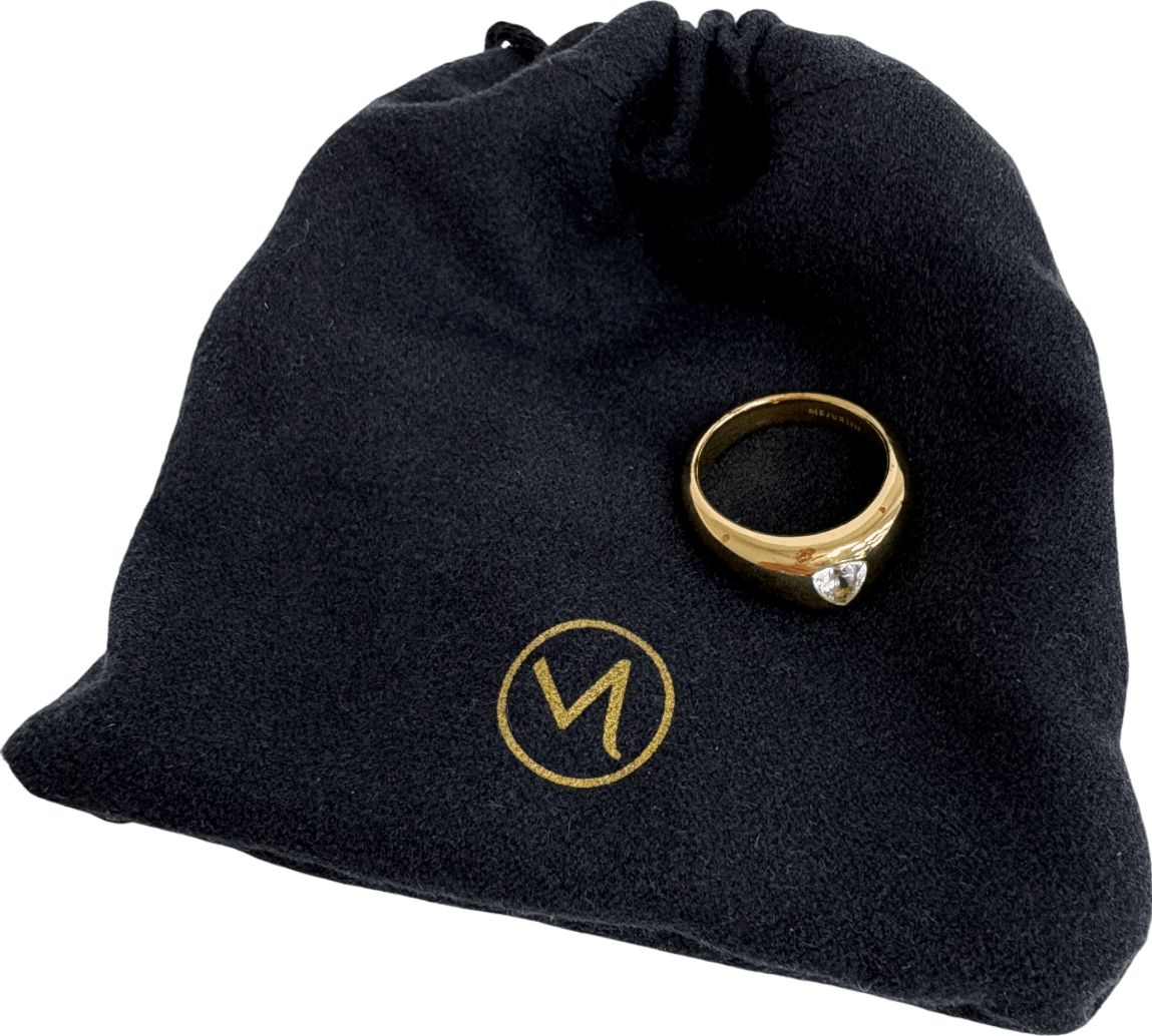 mejuri 18k gold vermeil Organic Dome Crown Nesting Ring Size J - Reliked