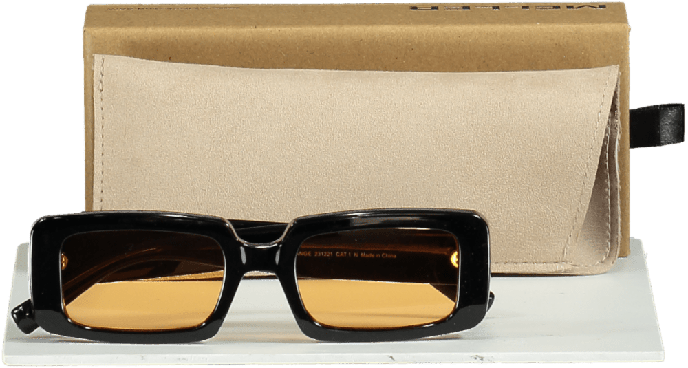 MELLER Black / Orange Kisai Rectangle Sunglasses - Reliked