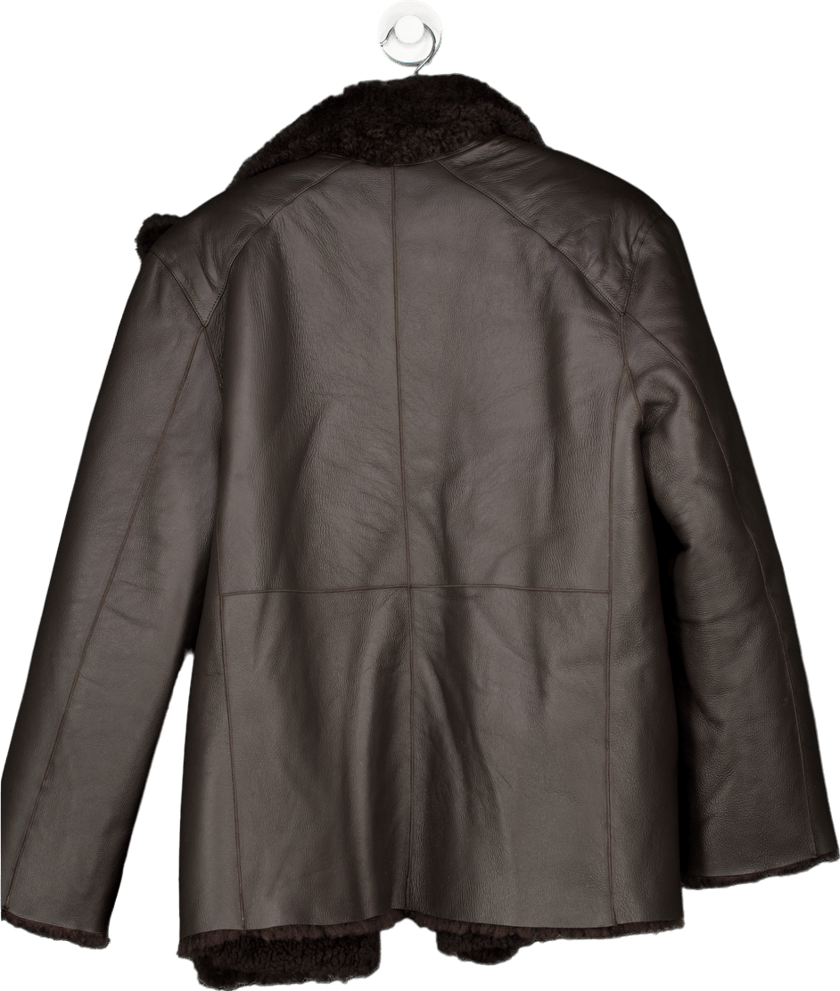 Mentlova Brown Shearling Leather Coat EU 36 - Reliked