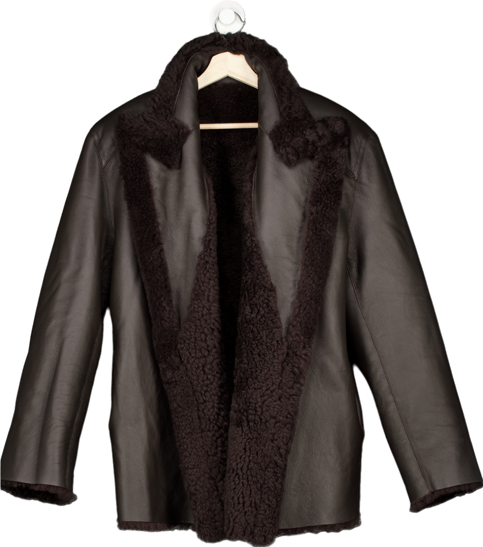 Mentlova Brown Shearling Leather Coat EU 36 - Reliked