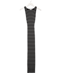 Meshki Black And White Striped Knitted Maxi Dress UK S - Reliked