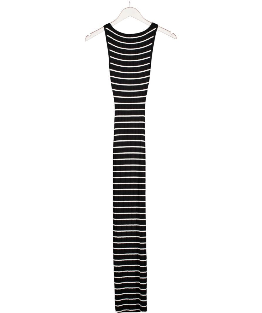 Meshki Black And White Striped Knitted Maxi Dress UK S - Reliked