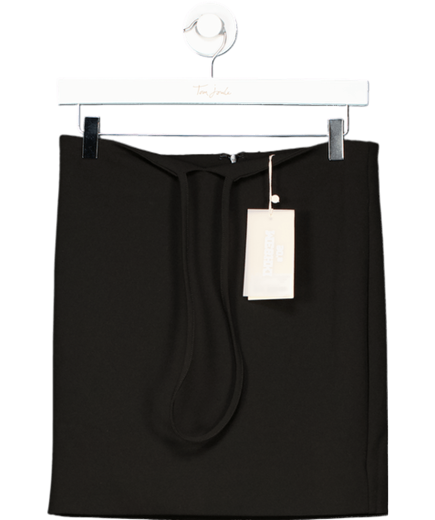 Meshki Black Celestia Crepe Waist Tie Mini Skirt UK M - Reliked