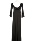 Meshki Black Ivanna Off The Shoulder Chiffon Maxi Dress UK XXS - Reliked