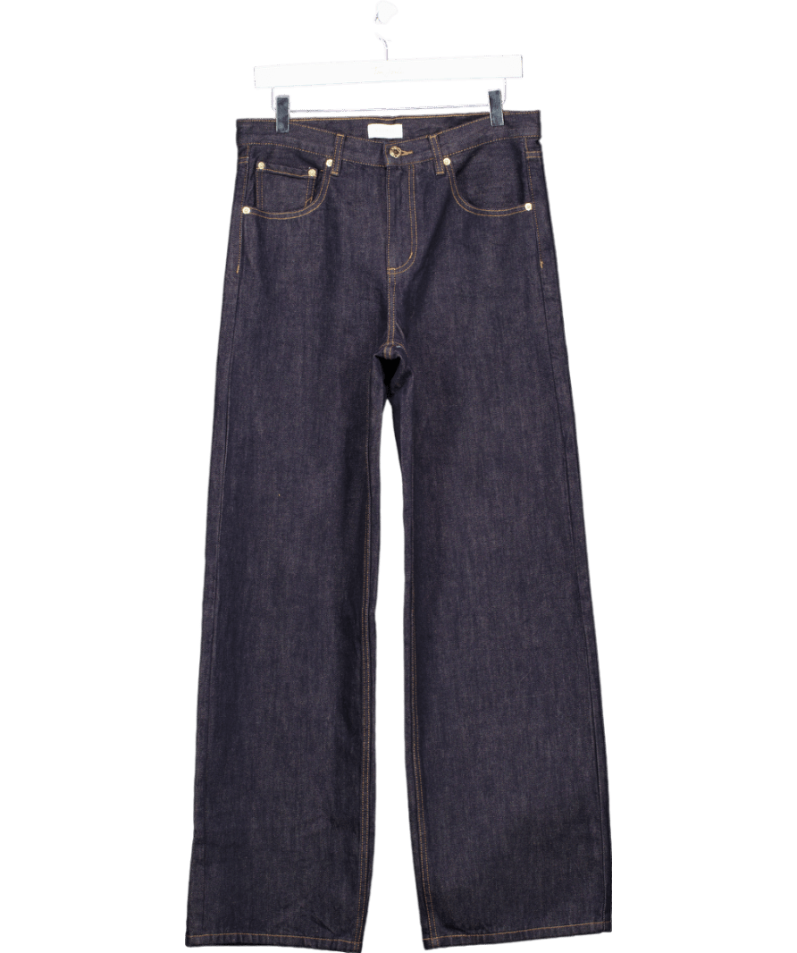 Meshki Blue High Waist Dark Indigo Straight Leg Jeans UK 8 - Reliked