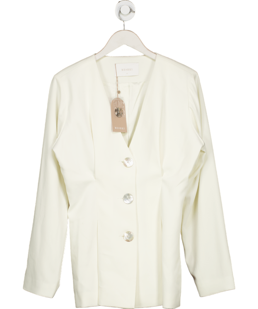 Meshki Cream Balloon Sleeve Jacket - Ivory UK M - Reliked