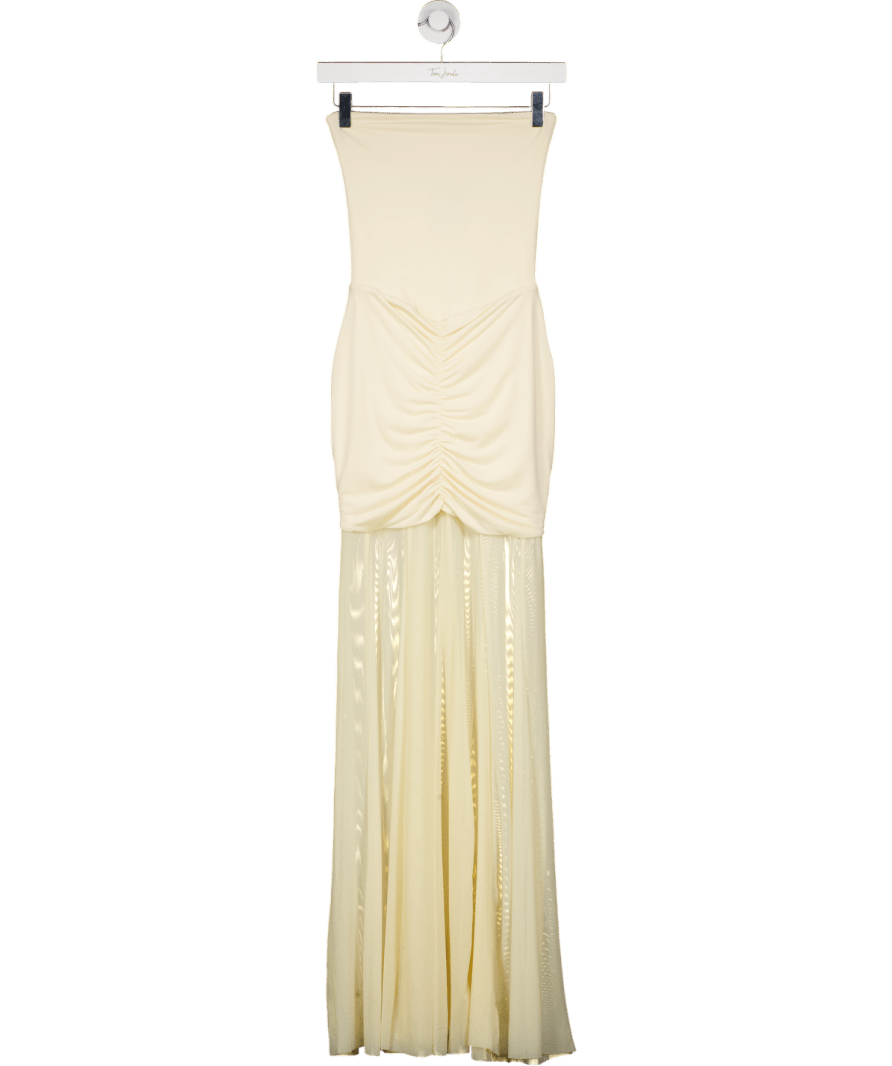 Meshki Cream Bandeau Drape Dress UK XS - Reliked