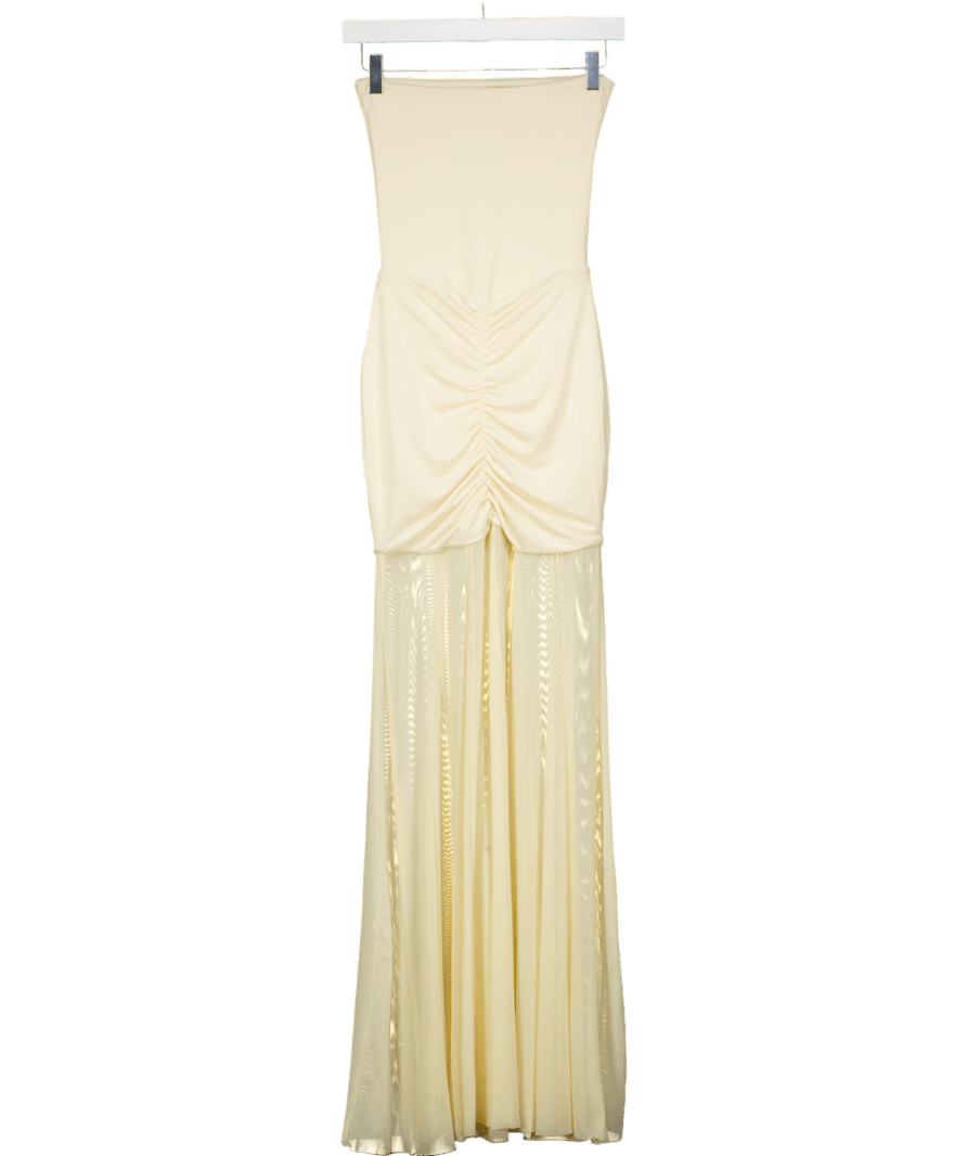 Meshki Cream Bandeau Drape Dress UK XS - Reliked